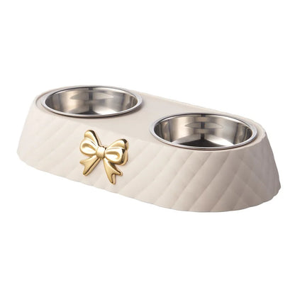 New stainless steel pet double bowl