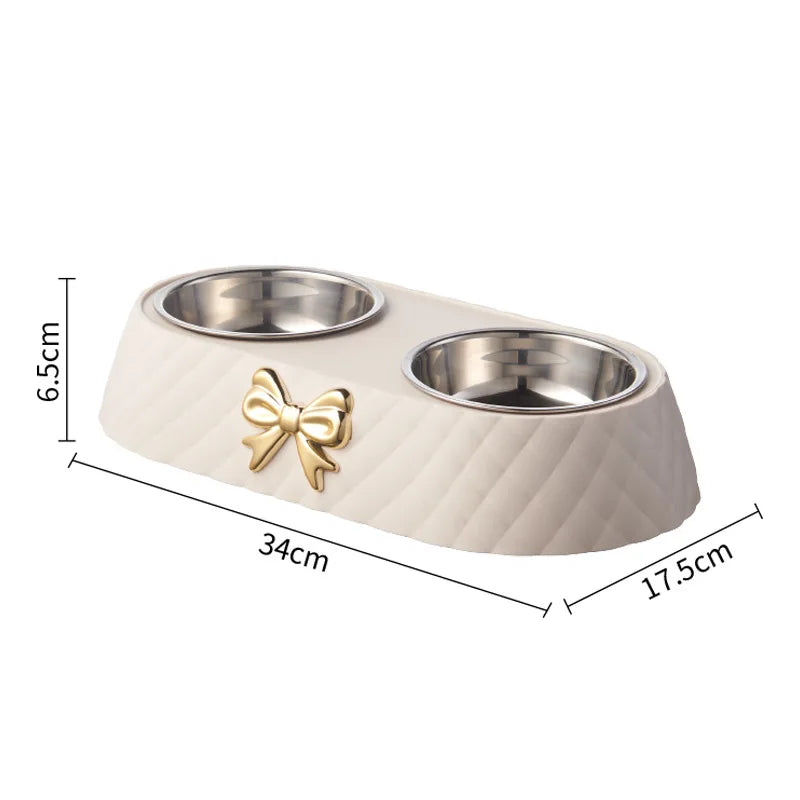 New stainless steel pet double bowl